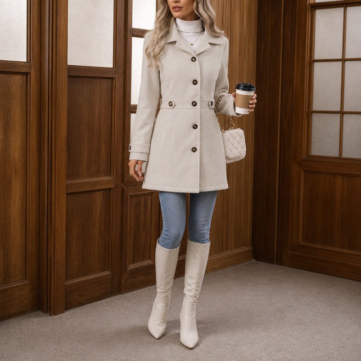 Elettra™ | Women's Belted Single Breasted Tailored Coat