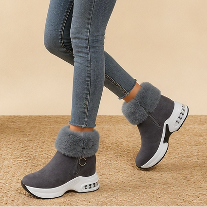 Silvana™ | Women's Faux Fur Cuff Chunky Ankle Boots