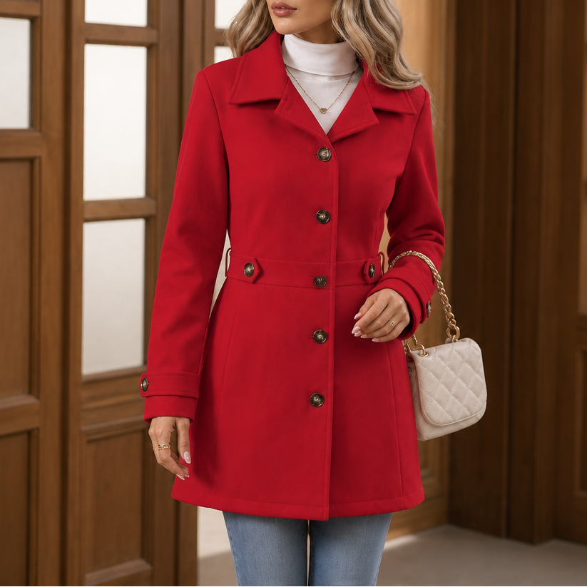 Elettra™ | Women's Belted Single Breasted Tailored Coat