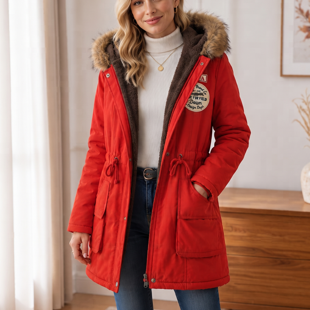 Cassandre™ | Women's Lined Hooded Parka with Faux Fur Trim