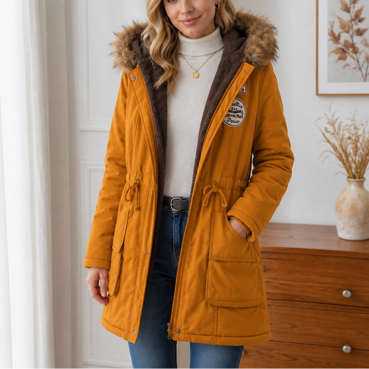 Cassandre™ | Women's Lined Hooded Parka with Faux Fur Trim