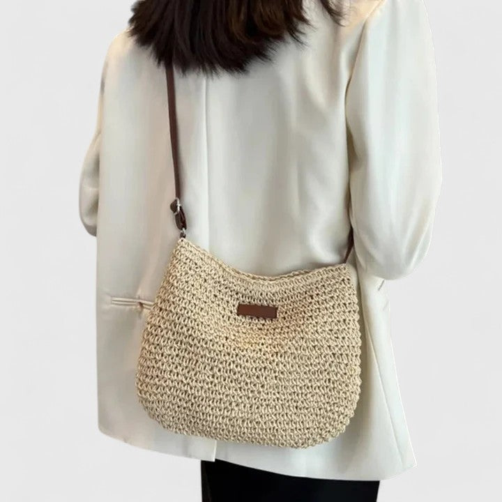 Margaux™ | Handwoven Raffia Shoulder Bag
