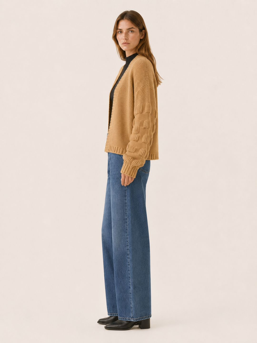 Vesper™ | Open-Front Cardigan with Ribbed Trim