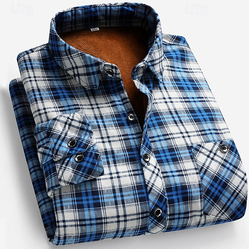 Forrest™ | Men's Lined Checked Long Sleeve Shirt
