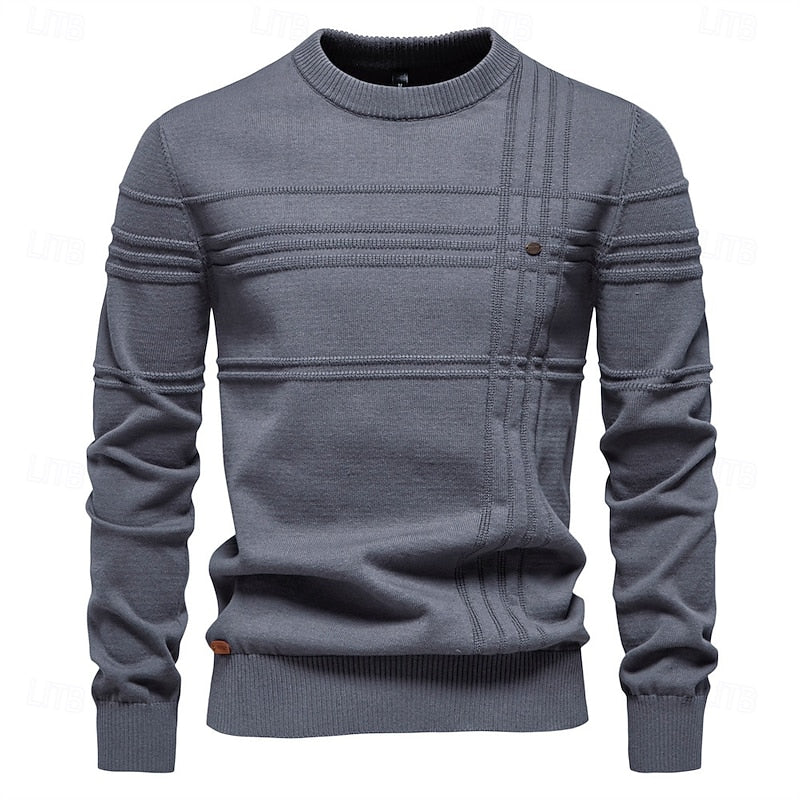 Cyril™ | Men's Textured Crew Neck Knit Sweater