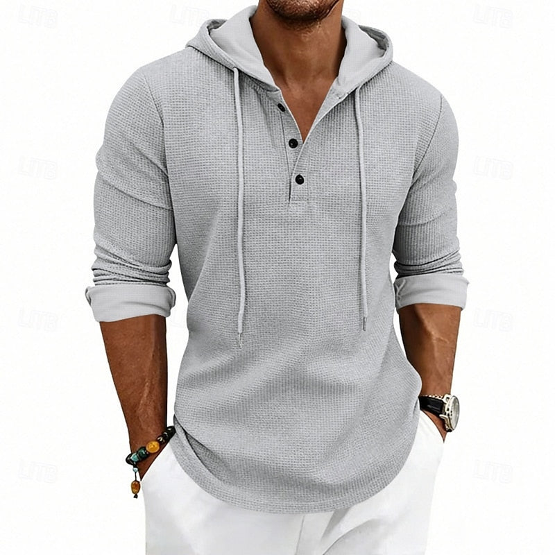 Barrett™ | Men's Hooded Long Sleeve Henley Shirt