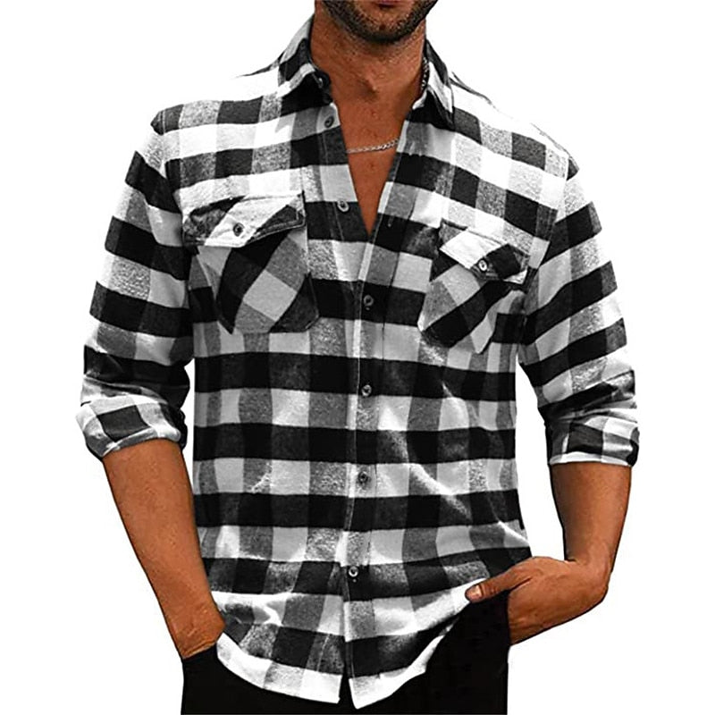 Deacon™ | Men's Checked Long Sleeve Button-Up Shirt
