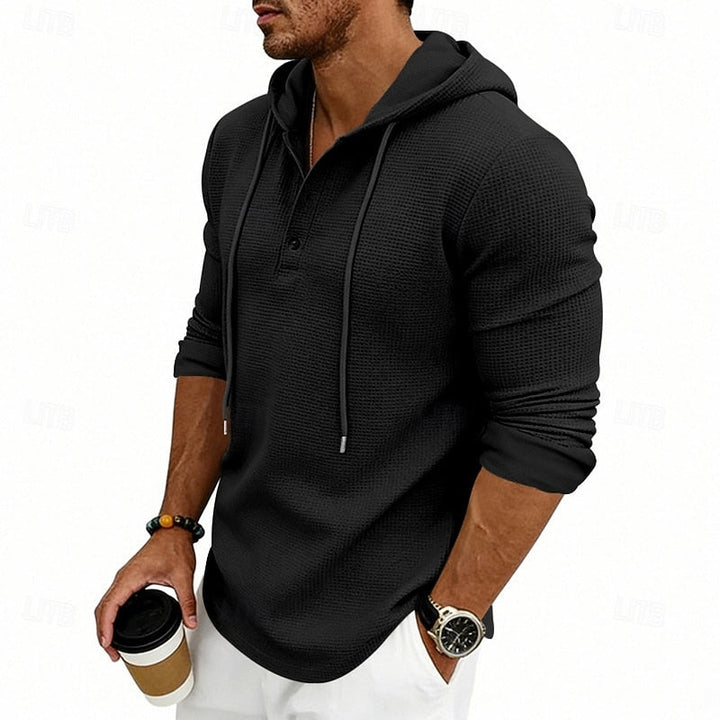 Barrett™ | Men's Hooded Long Sleeve Henley Shirt