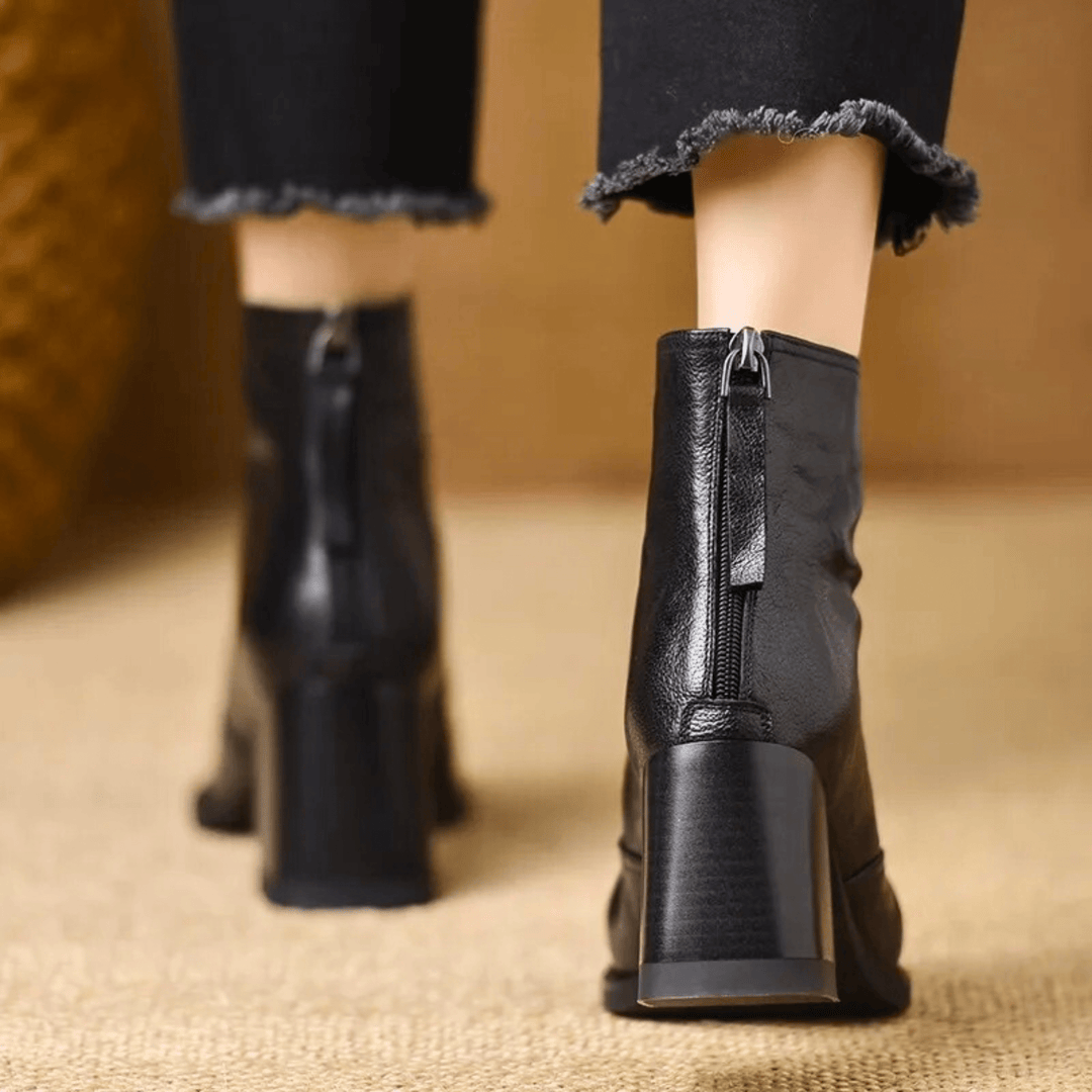Dlaudia™ | Luxury Mid-Heel Ankle Boots