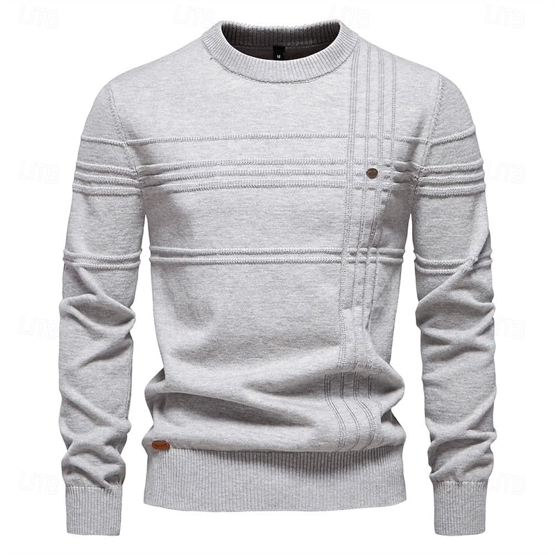 Cyril™ | Men's Textured Crew Neck Knit Sweater