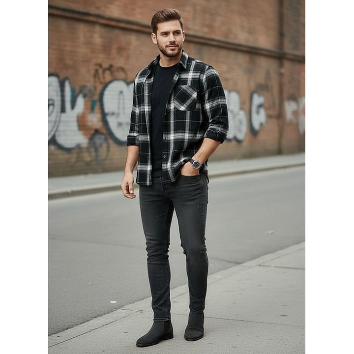 Halstead™ | Men's Classic Checked Button-Front Overshirt