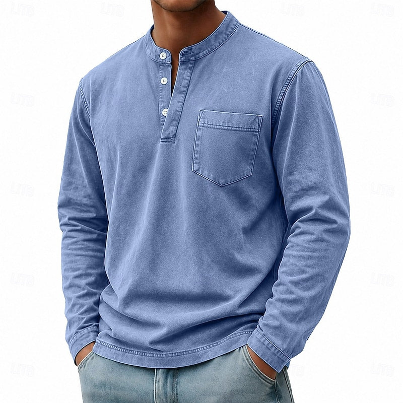Caspian™ | Men's Washed Chest-Pocket Henley Shirt