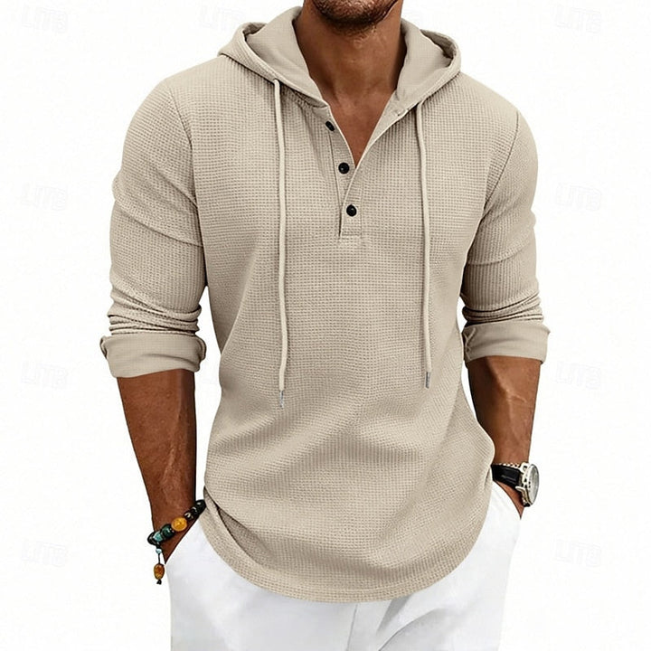 Barrett™ | Men's Hooded Long Sleeve Henley Shirt