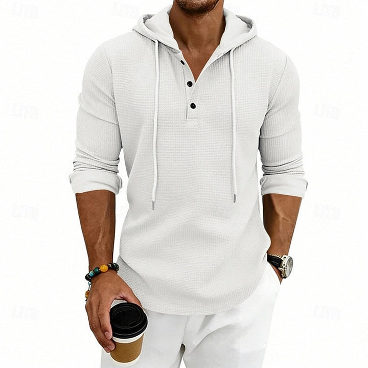 Barrett™ | Men's Hooded Long Sleeve Henley Shirt