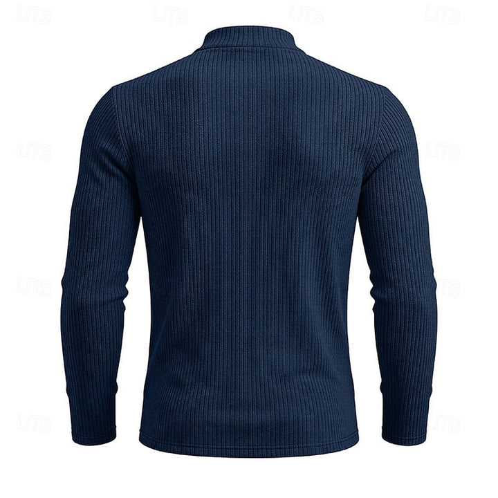 Atticus™ | Men's Ribbed Mock Neck Long Sleeve Top
