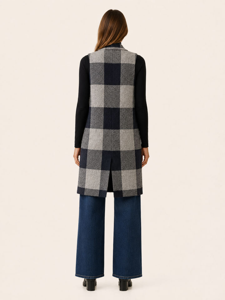 Aveline™ | Subtly Striped Open-Front Cardigan