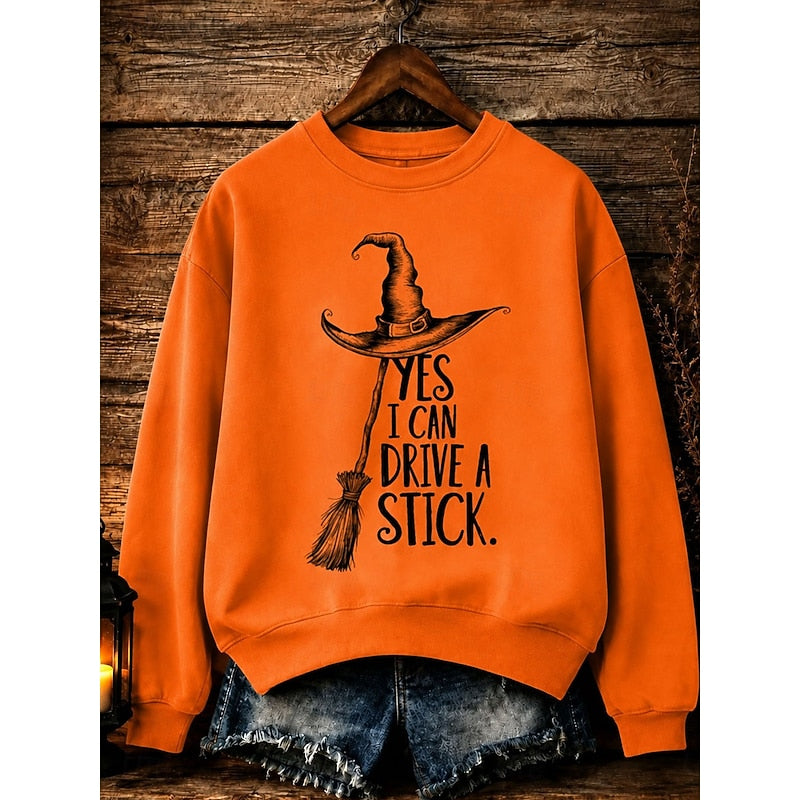 Dagny™ | Women's Halloween Witch Graphic Crew Neck Sweatshirt