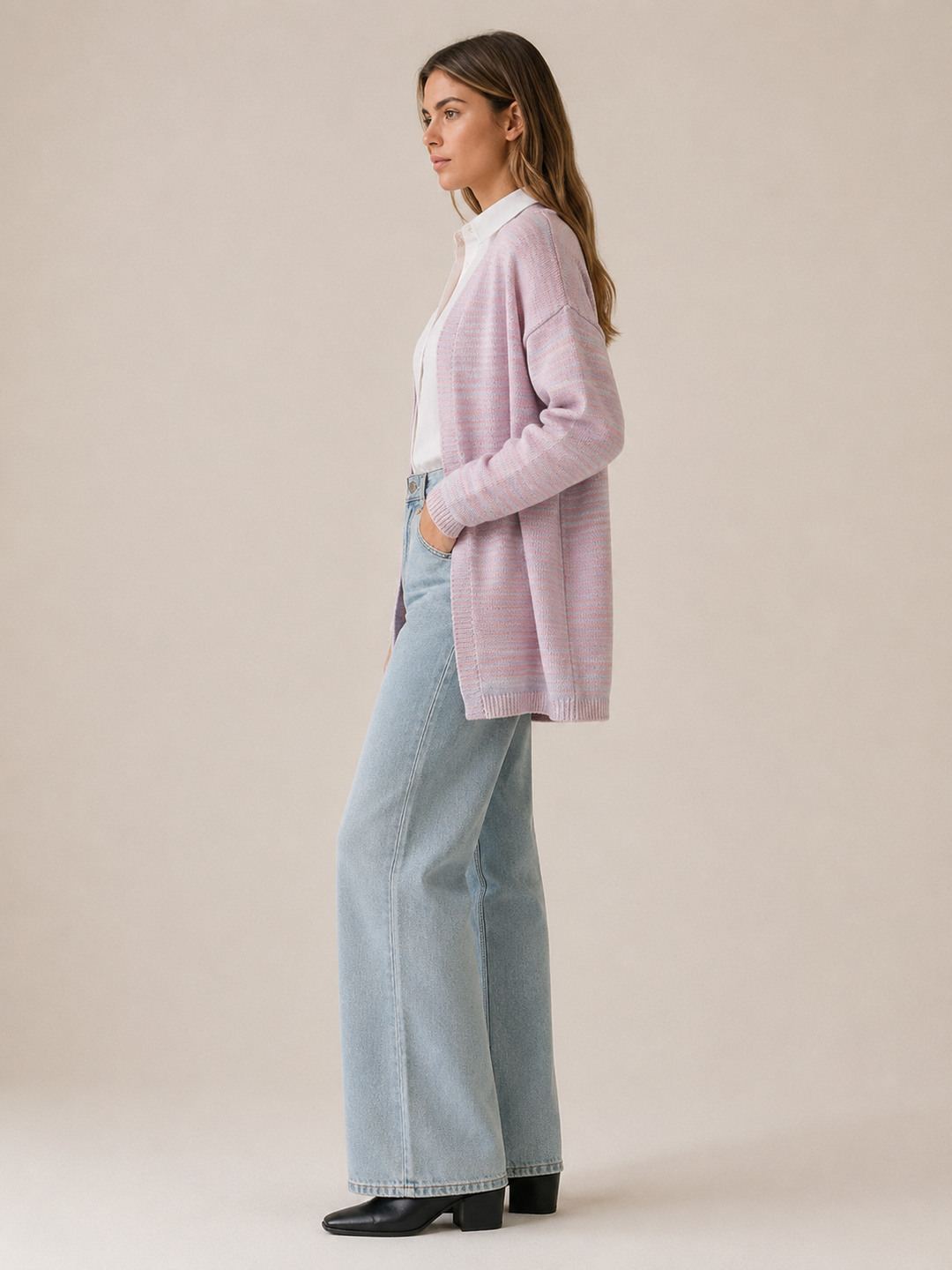 Zevira™ | Softly Striped Longline Cardigan