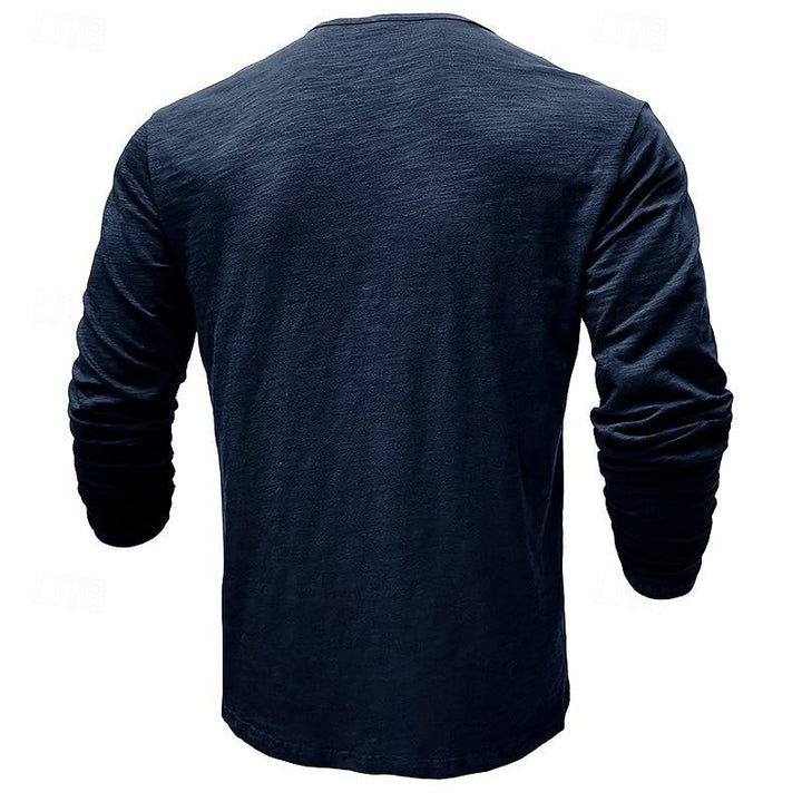Brantley™ | Men's Long Sleeve Button Placket Henley Shirt
