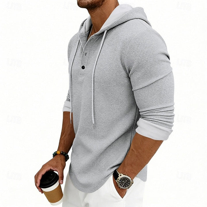 Barrett™ | Men's Hooded Long Sleeve Henley Shirt