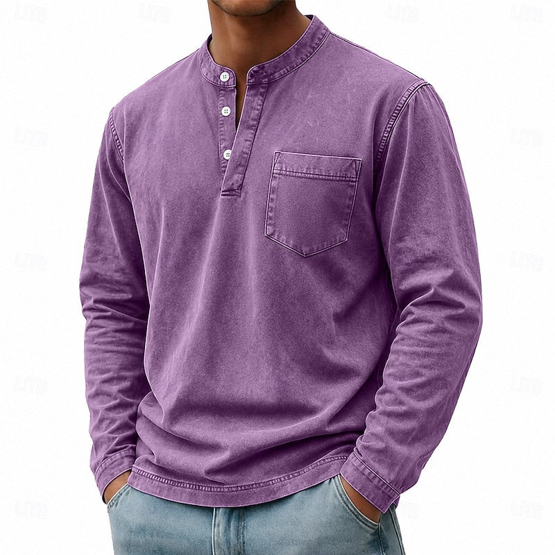Caspian™ | Men's Washed Chest-Pocket Henley Shirt