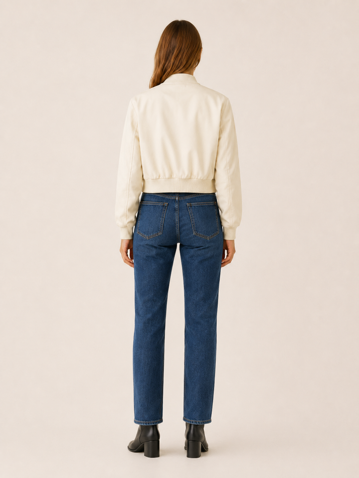 Zorielle™ | Cropped Bomber Jacket with Flap Pockets