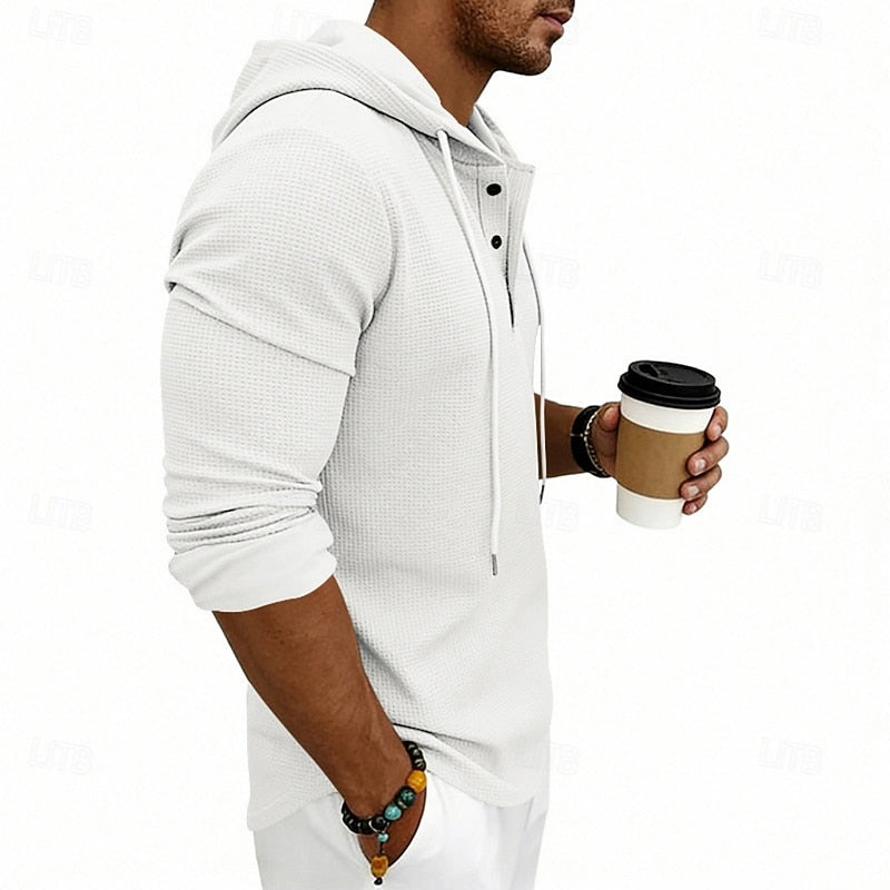 Barrett™ | Men's Hooded Long Sleeve Henley Shirt