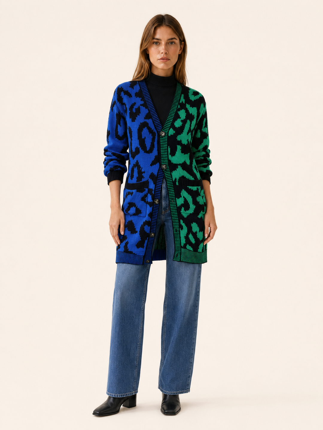 Zuleika™ | Leopard Print Button-Front Cardigan