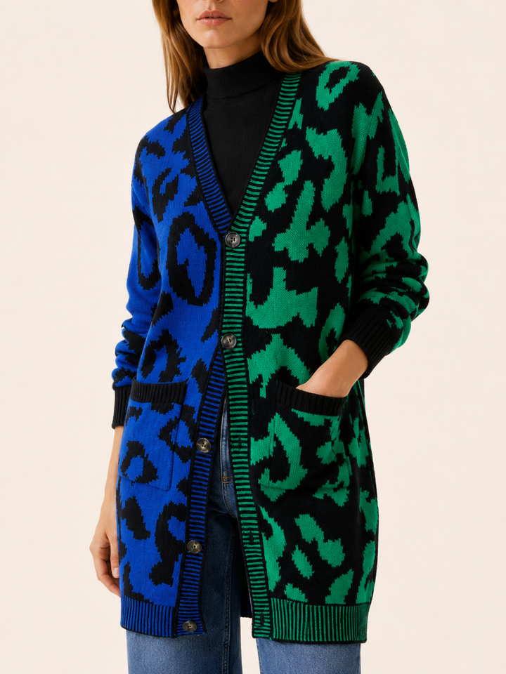 Zuleika™ | Leopard Print Button-Front Cardigan