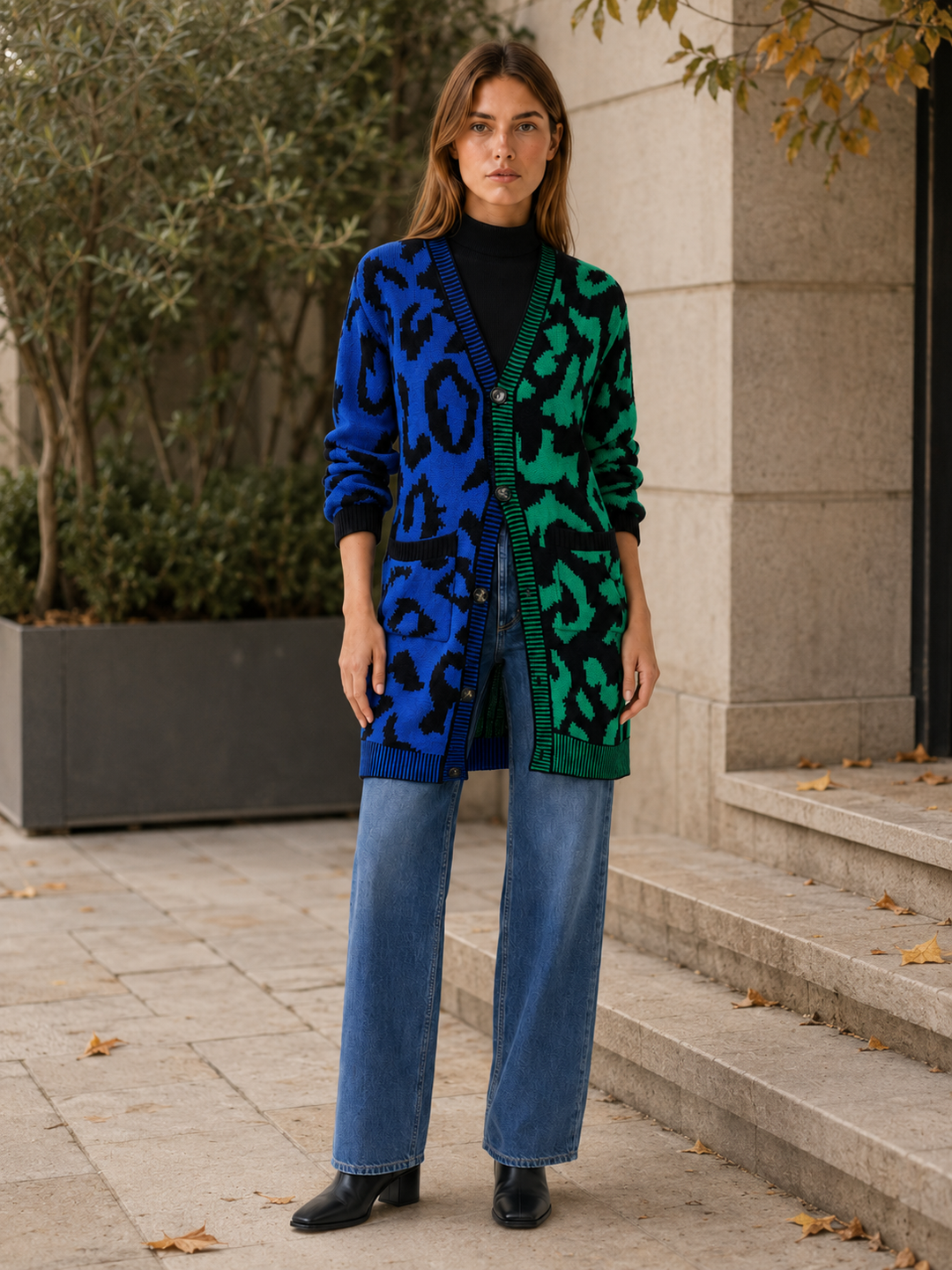 Zuleika™ | Leopard Print Button-Front Cardigan