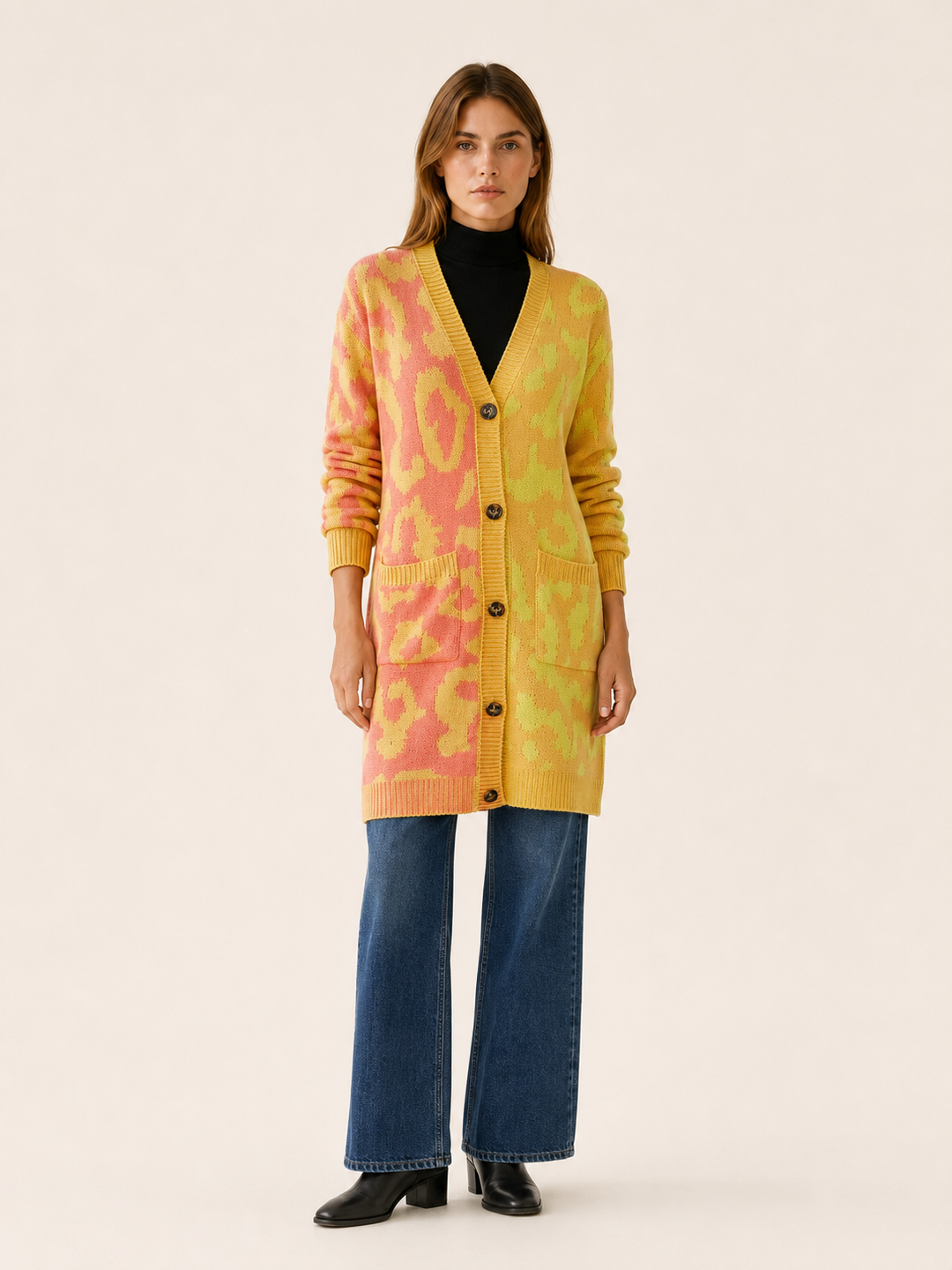 Zuleika™ | Leopard Print Button-Front Cardigan