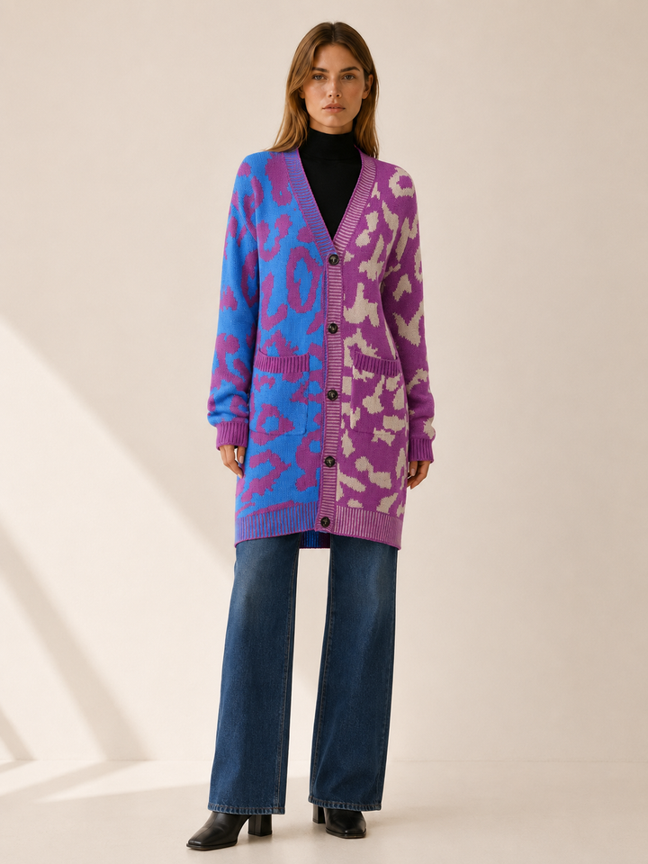 Zuleika™ | Leopard Print Button-Front Cardigan